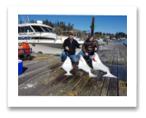 March 17, 2019 : 38, 30, 18 lbs Halibut - Race Rocks - Jeff from Victoria BC with John from Saskatoon