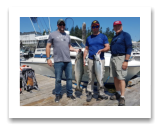 August 4, 2019 : 25.5, 13 Lbs Chinook & Limit of Pink Salmon $500 Prize in the Sooke Salmon Derby - Cam, Jon, & Hunter from Calgary Alberta