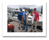 August 2, 2020 : 15 lbs Chinook Salmon & Hatchery Coho - Day 2 of 2 - Hunter Wright with sons Cam and John