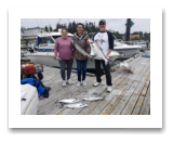 August 7, 2020 : 14, 14 lbs Chinook Salmon & Coho Salmon- Dan, Tamara, & Tammy from Sooke BC
