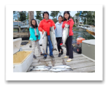 August 9, 2022 : 16, 15, 14, 10 lbs Chinook Salmon, Coho& Pink - Hana, Eva, Hussien, & Fangyi from Edmonton Alberta