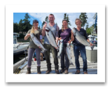 August 10, 2022 : 17, 16, 11, 10 lbs Chinook Salmon, Coho - 4th year in a row. Brianna, Justin, Sandy, & Tracy.
