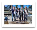 August 15, 2022 : 18, 17, 16, 15, 15 Chinook Salmon -  Brenda and Mark from Penticton with Sandy and Tracy from Victoria BC