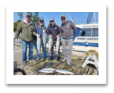 August 27, 2023 : 15, 14, 13, 12 lbs Chinook & Pink and Coho Salmon - Ethan, Drew, Frank, & Justin from Sooke and Calgary