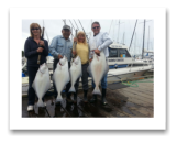 May 22, 2014: 15, 17, 26, 27 lbs. Halibut - Constance Bank -  Patrick, Belinda, Colleen, and Tom from Kamloops BC