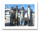 July 29, 2014 : Day 1 of 2: 23 & 19 lbs. Chinook, 20 lbs. Chum, & Pink Salmon - Muir Creek - Phil, Drake, Tony, & Greg from Boise Idaho