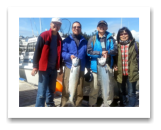 August 28, 2014 : 17 & 16 lbs. Chinook Salmon - Muir Creek - Jenny & Andy Tang from the UK, Randy Koo from Calgary, and Dennis Koo from Seattle.