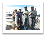 August 22, 2016 : 19,18,16 lbs. Chinook Salmon - Otter Point - Day 1 of 2 - Rene from Invermere, Colin from Fairmont, Kevin from Calgary, with Jamie from The Moon
